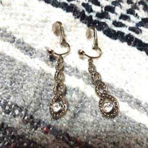 Rhinestone Clip on Earrings